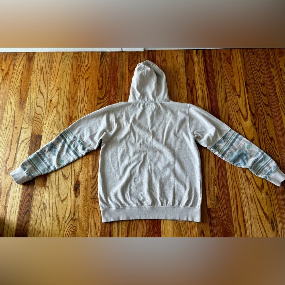 Neff Gray and Teal Aztec Patterned Hoodie - Medium - Picture 10 of 10